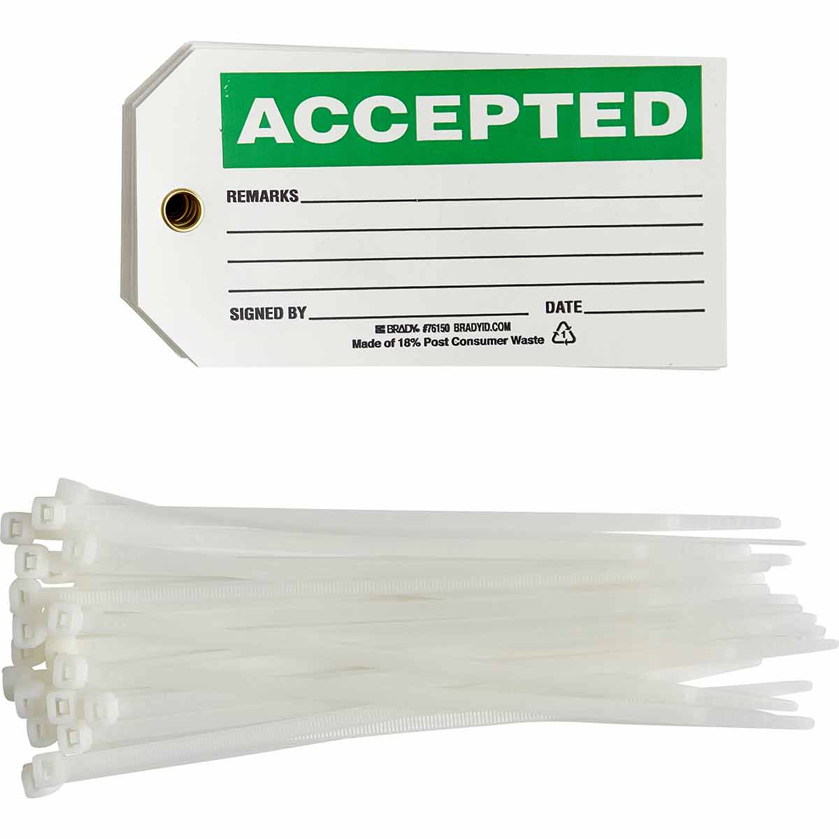 76150 TAG B851 3x5.75 BK/GRN/WH 1-SIDED 25/PK