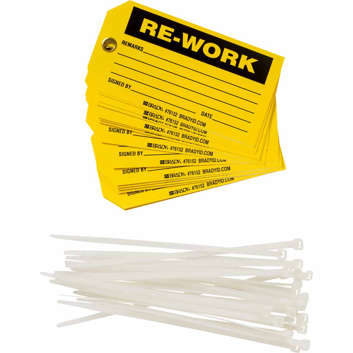 76152 TAG B851 3x5.75 BLK/YEL 1-SIDE 25/PK