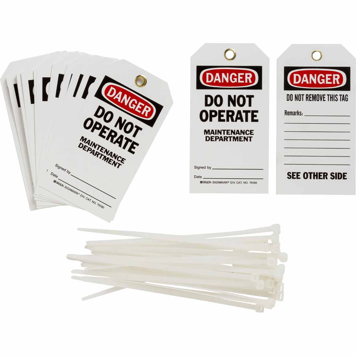 76180 TAG B851 5.75X3 RED/BLK/WHT 2SIDE 25/PKG