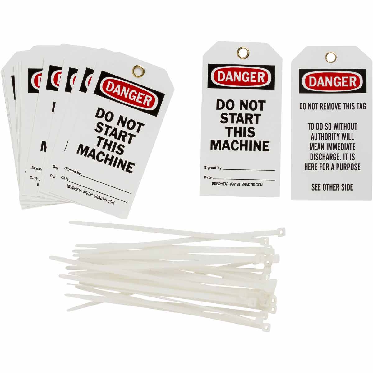 76188 TAG B851 5.75X3 RED/BLK/WHT 2SIDE 25/PKG