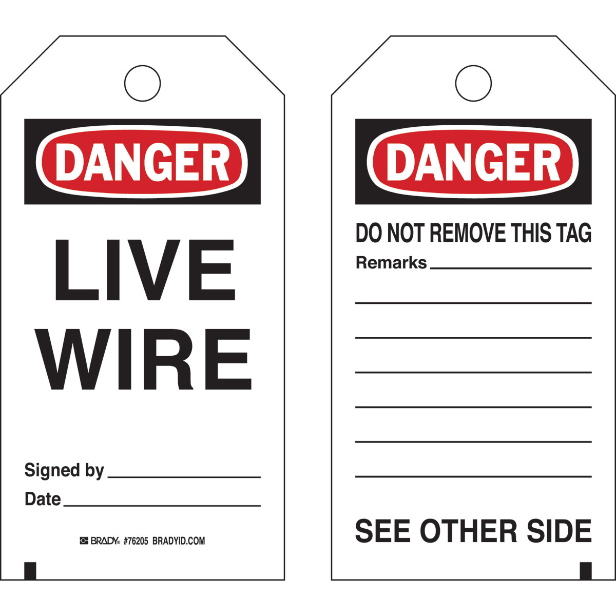 76205 TAG B851 5.75X3 LIVE WIRE 2SD REVA 25/PK