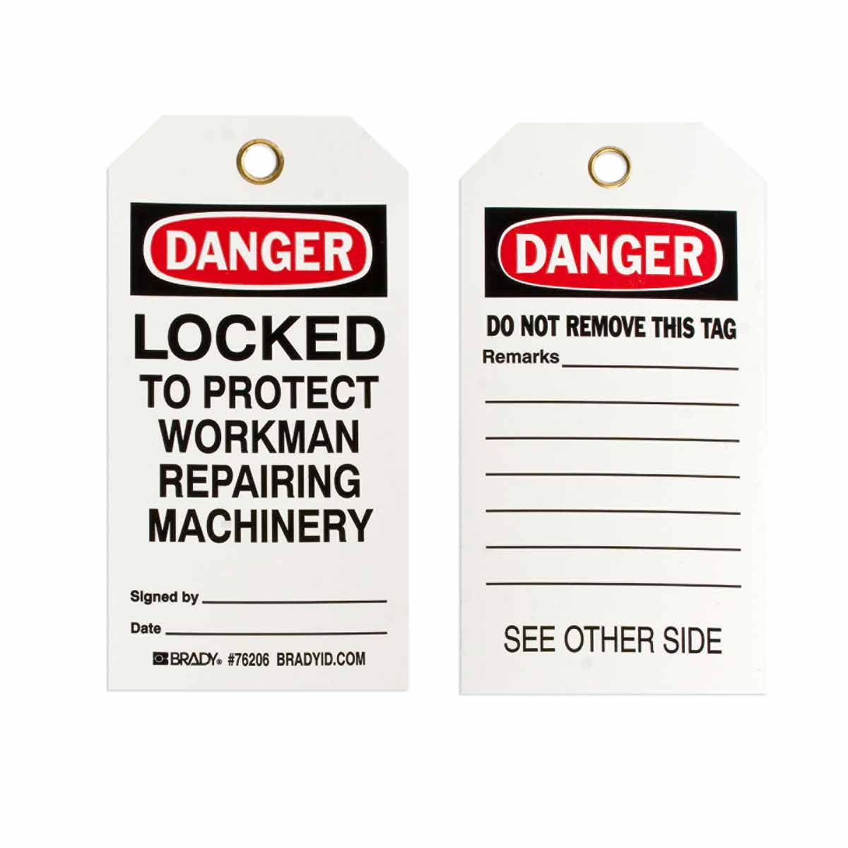 76206 TAG B851 5.75X3 RED/BLK/WHT 2SIDE 25/PK