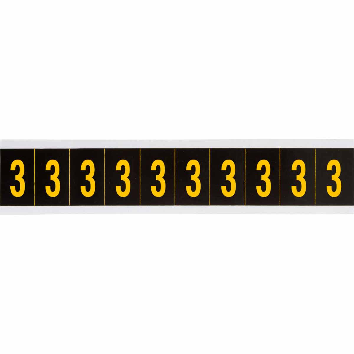 7897-3 2 in Vinyl N&L Yellow on Black 3 10/PK