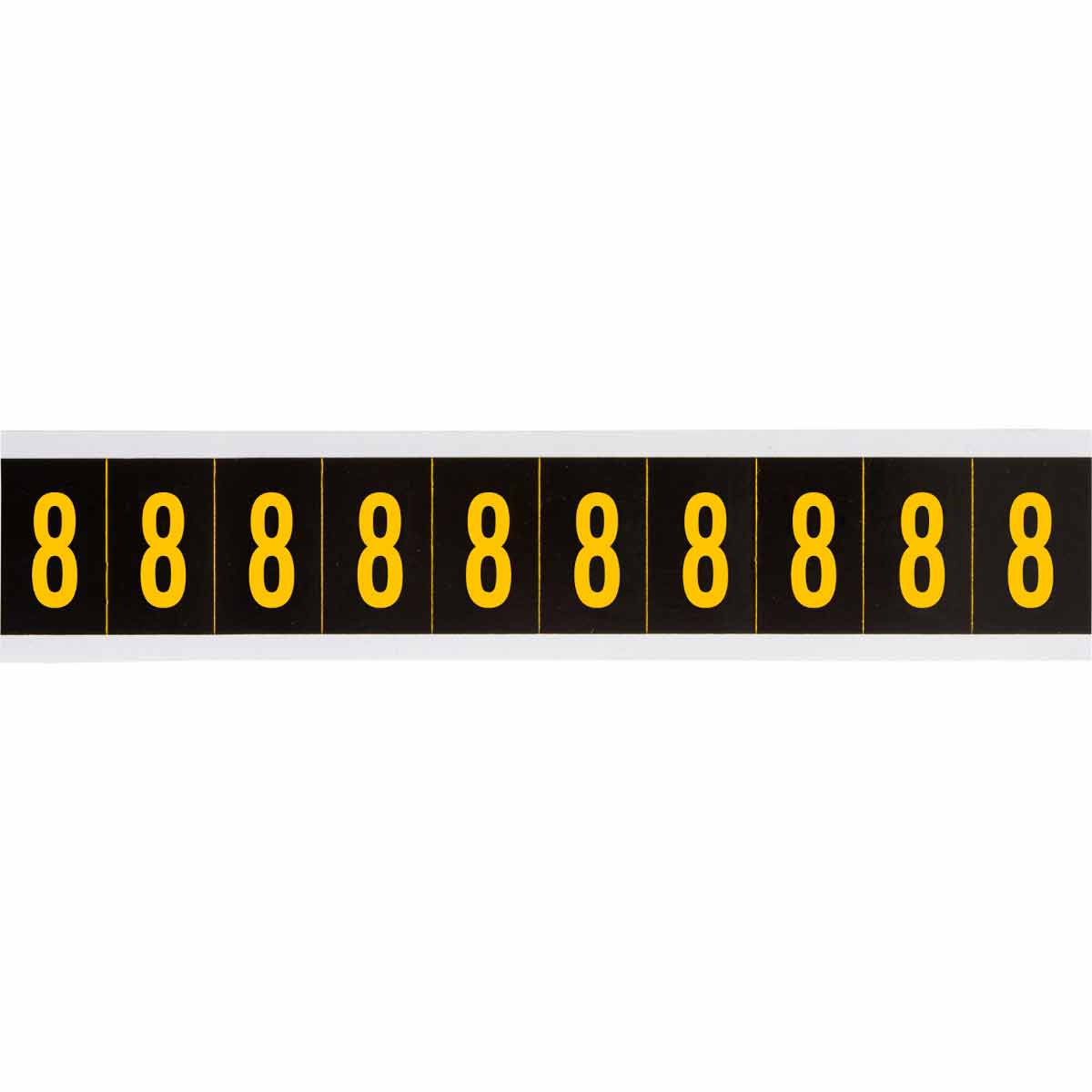 7890-8 1 in Vinyl N&L Yellow on Black 8 10/PK