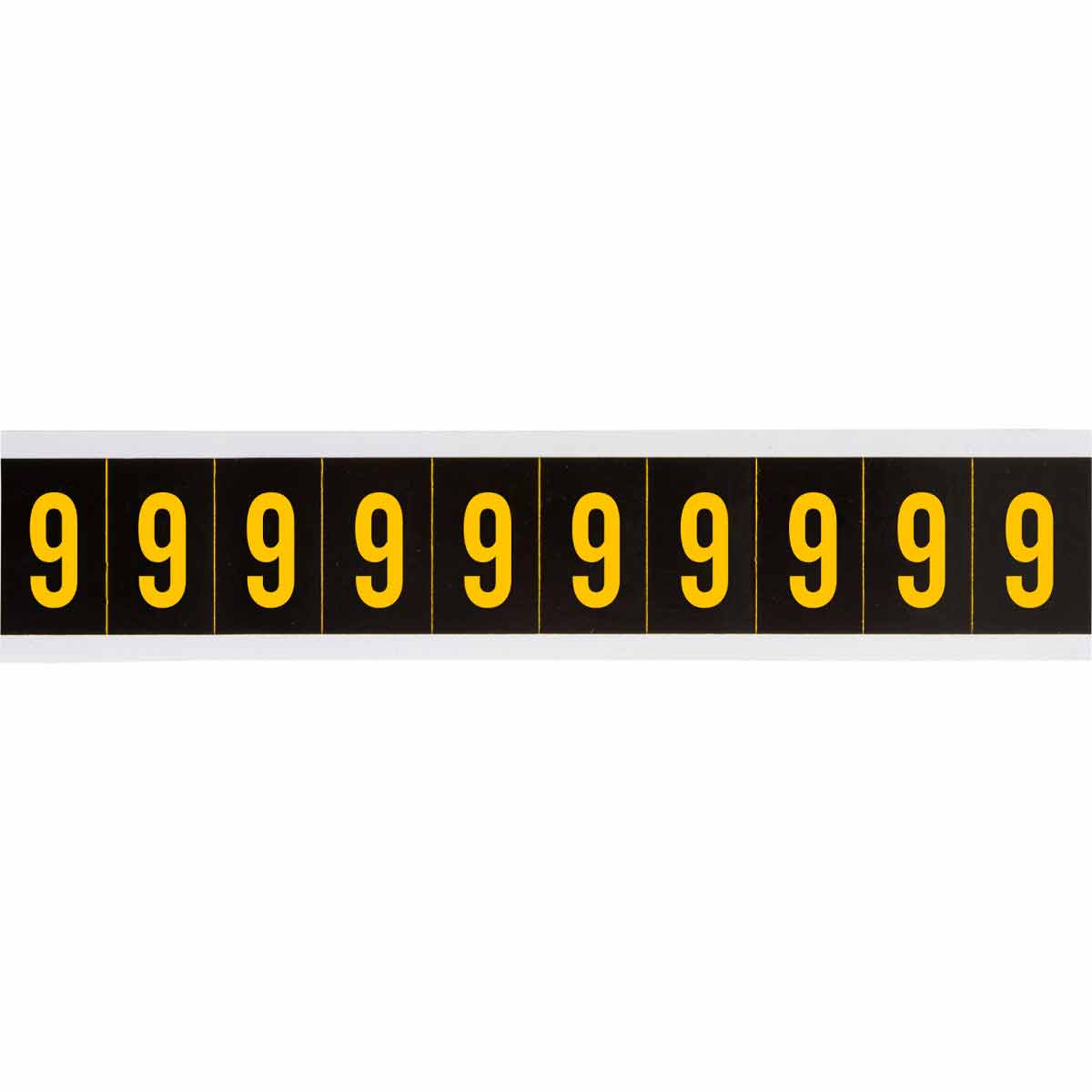 7890-9 1 in Vinyl N&L Yellow on Black 9 10/PK