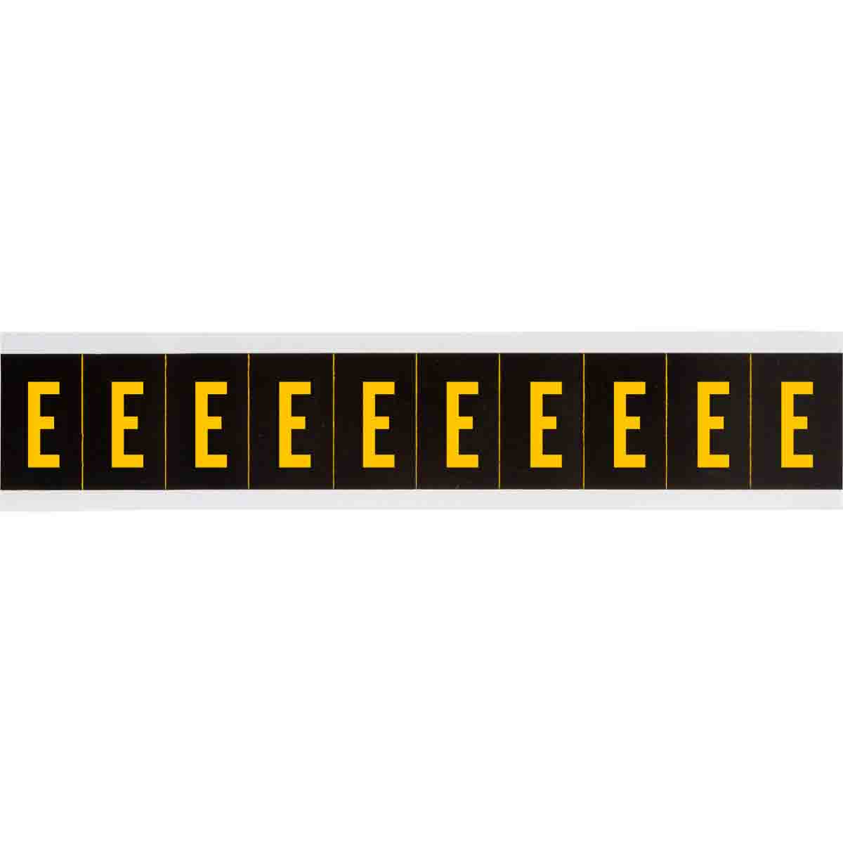 7890-E 1 in Vinyl N&L Yellow on Black E 10/PK
