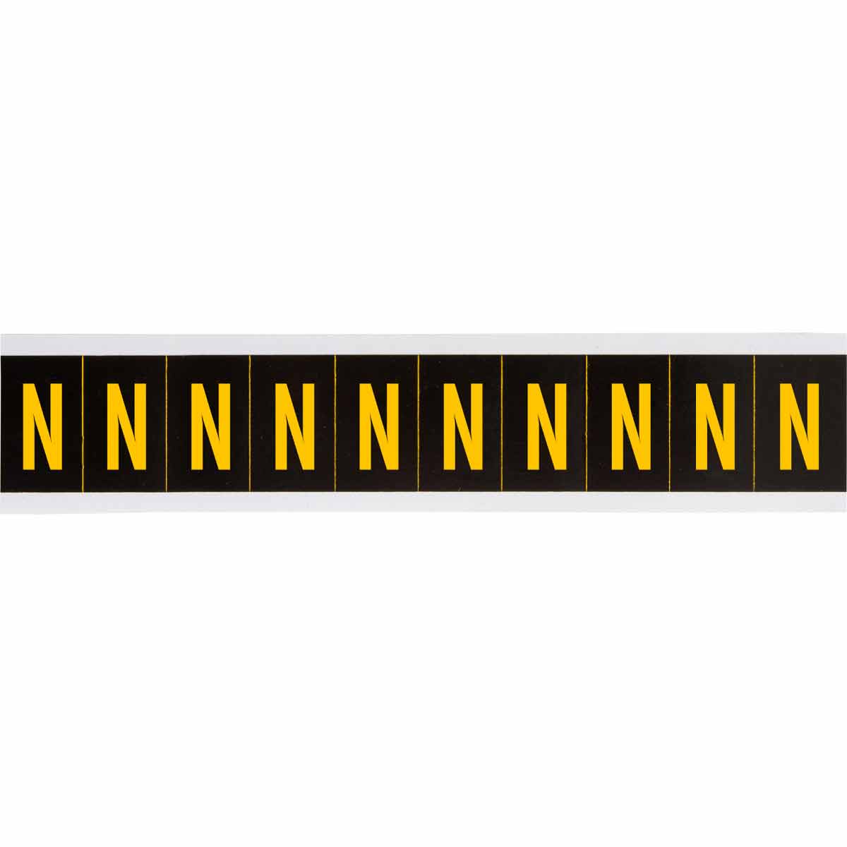7890-N 1 in Vinyl N&L Yellow on Black N 10/PK