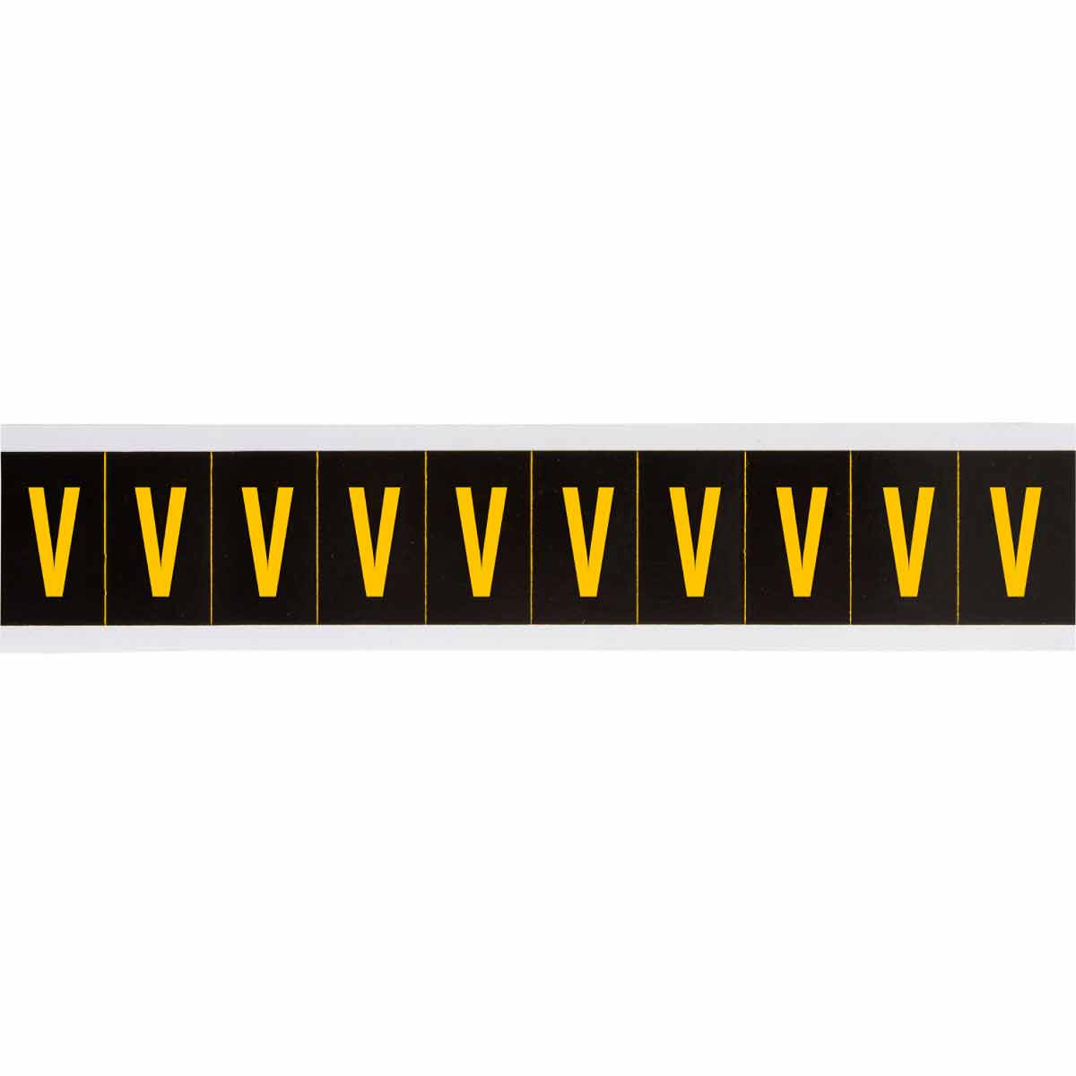 7897-V 2 in Vinyl N&L Yellow on Black V 10/PK