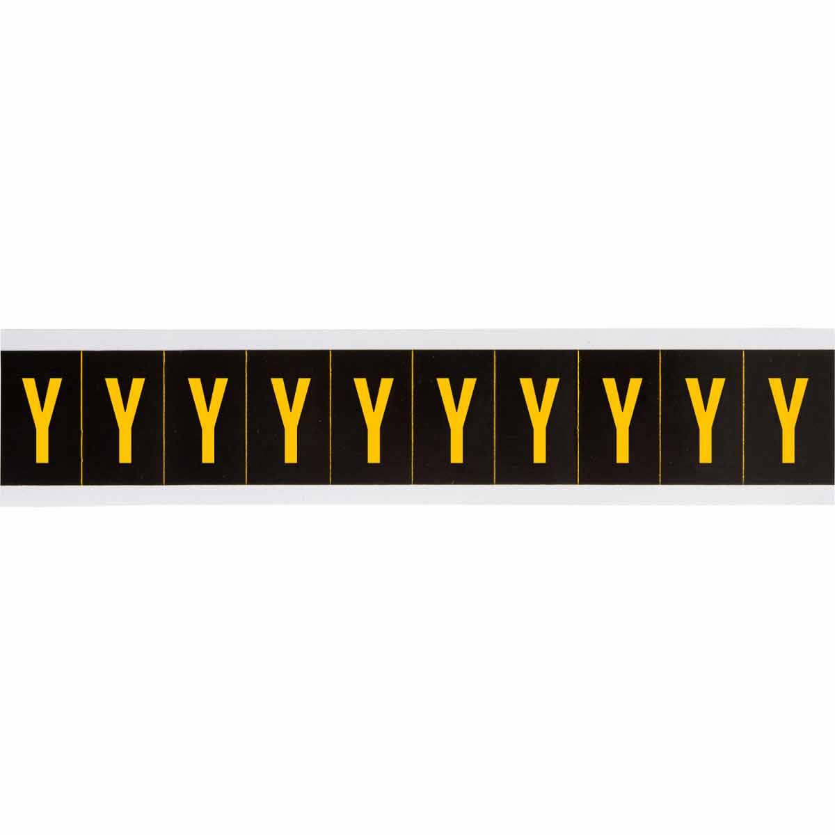 7897-Y 2 in Vinyl N&L Yellow on Black Y 10/PK