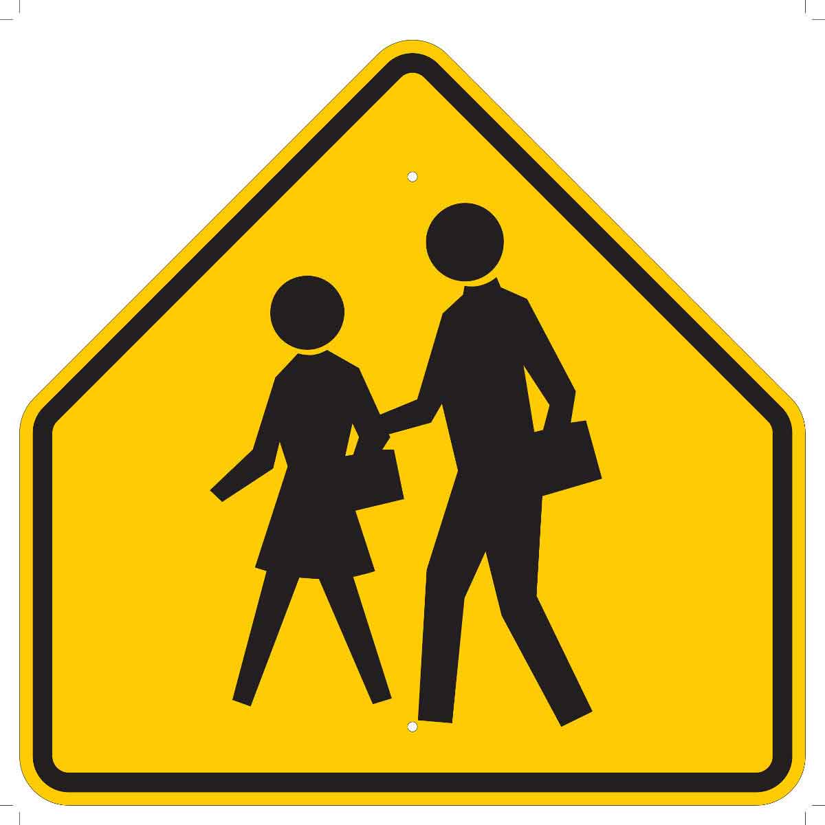 80067 B995 30X30 BLK/REFL TRAFFIC 1 PED XING