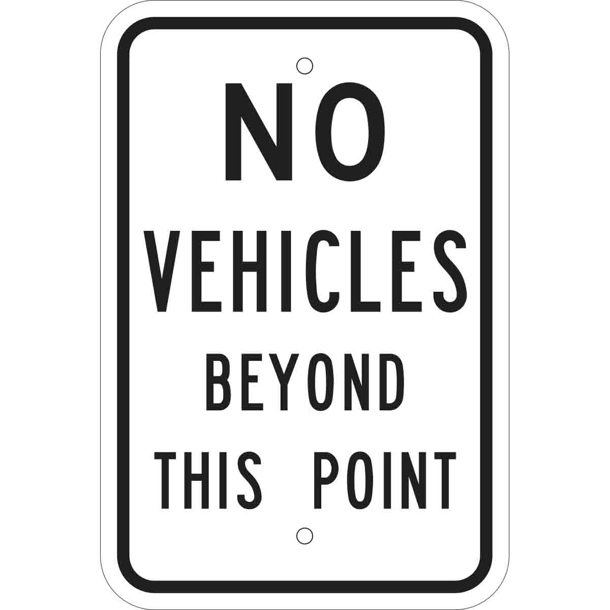 80095 18X12 BLK/WHT TRAFFIC NO VEHICLES HIP
