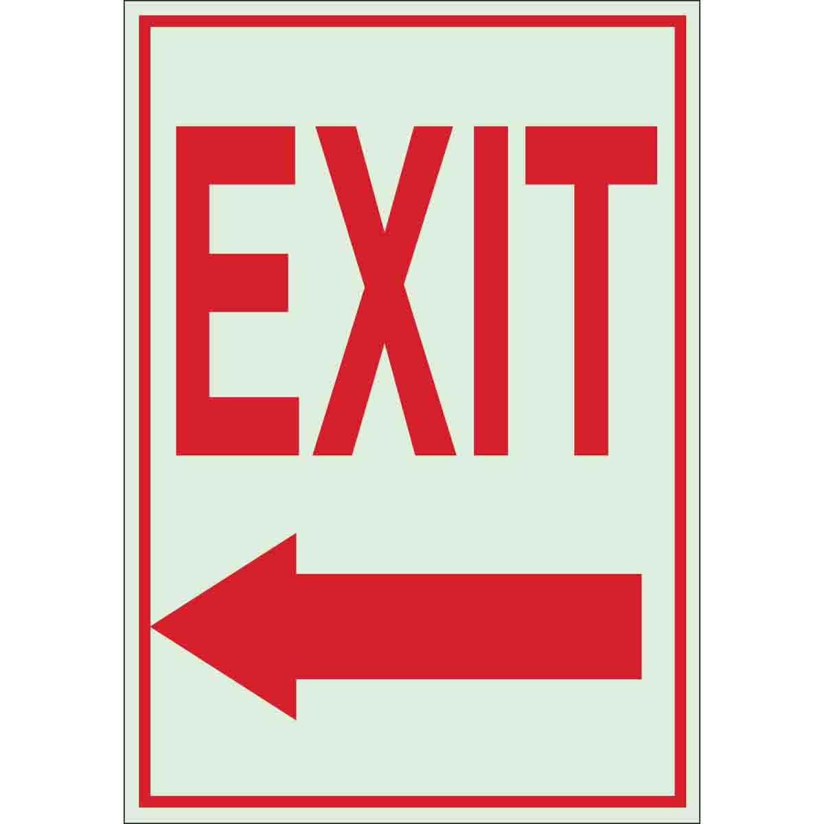 80220 B324 14X10 RED/WHT EXIT W/LEFT ARROW