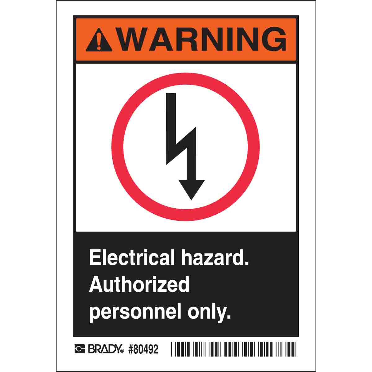 80492 B302 3.5X5 B,R,O/W ELECTRICAL HAZ 5/PACK