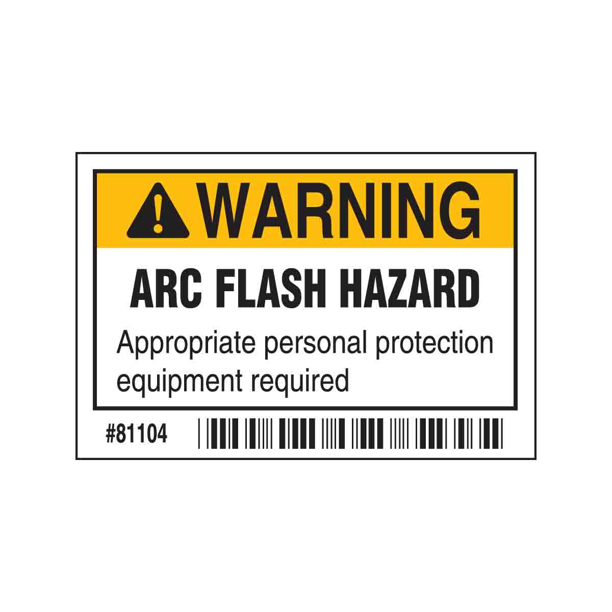 81104 B302 2X3 BLK,ORG/WHT 100/RL WRNG ARC FL