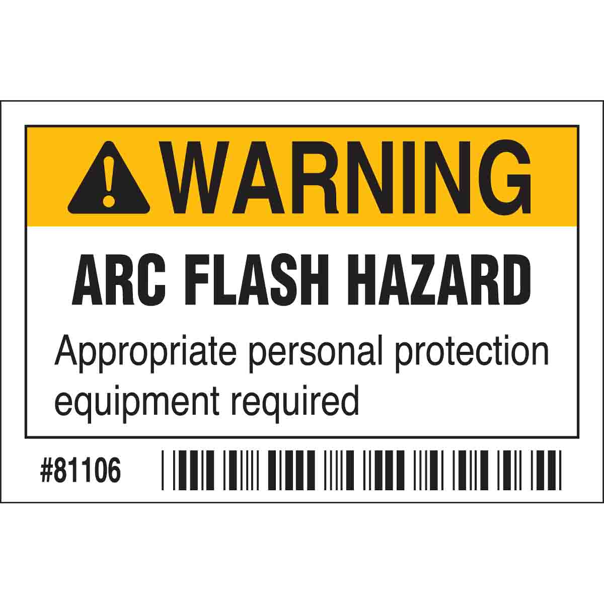 81106 B302 2X3 BLK,ORG/WHT 10/PAC WRNG ARC FL