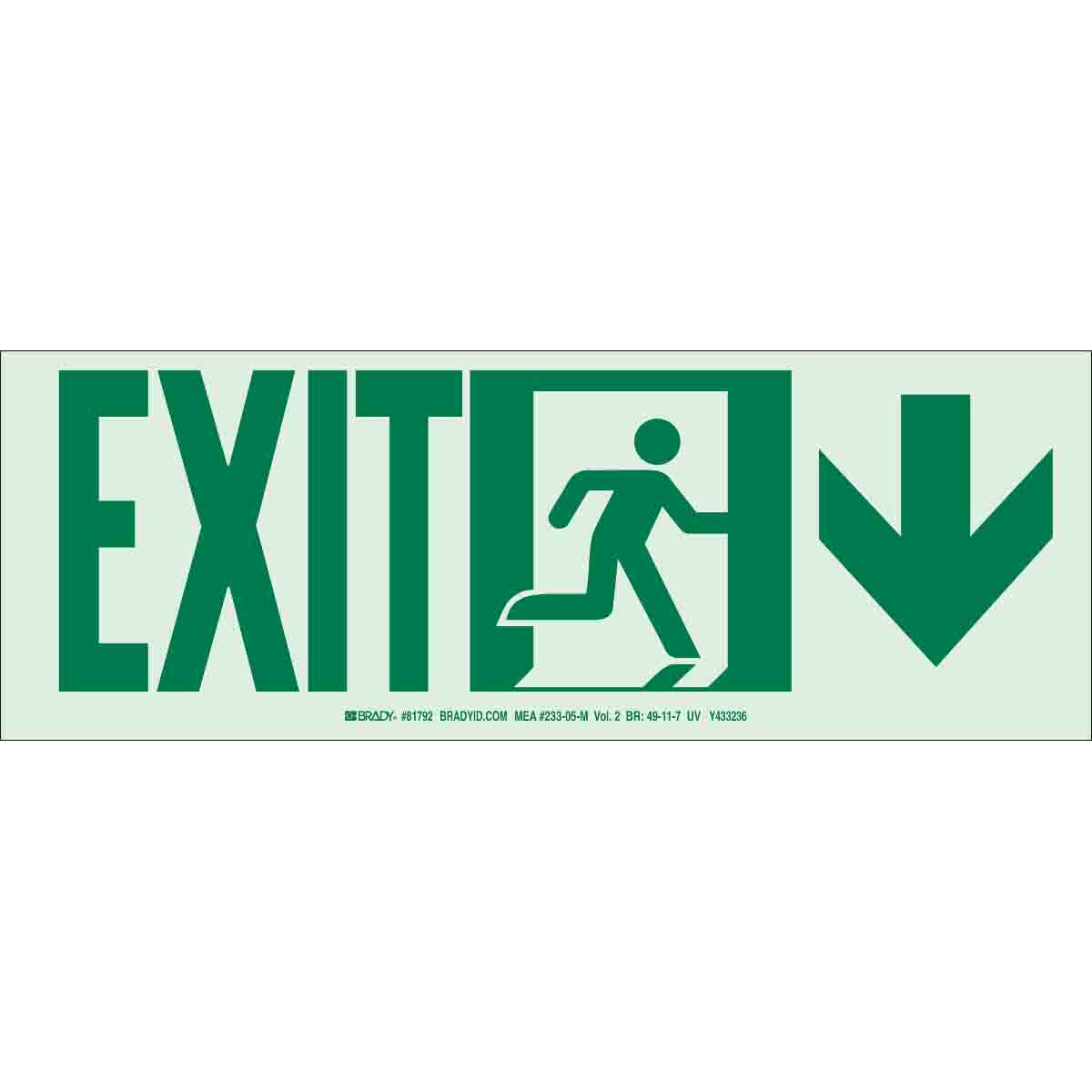 81792 NYC B552 5X14 EXIT+MAN+DOWN UL1994
