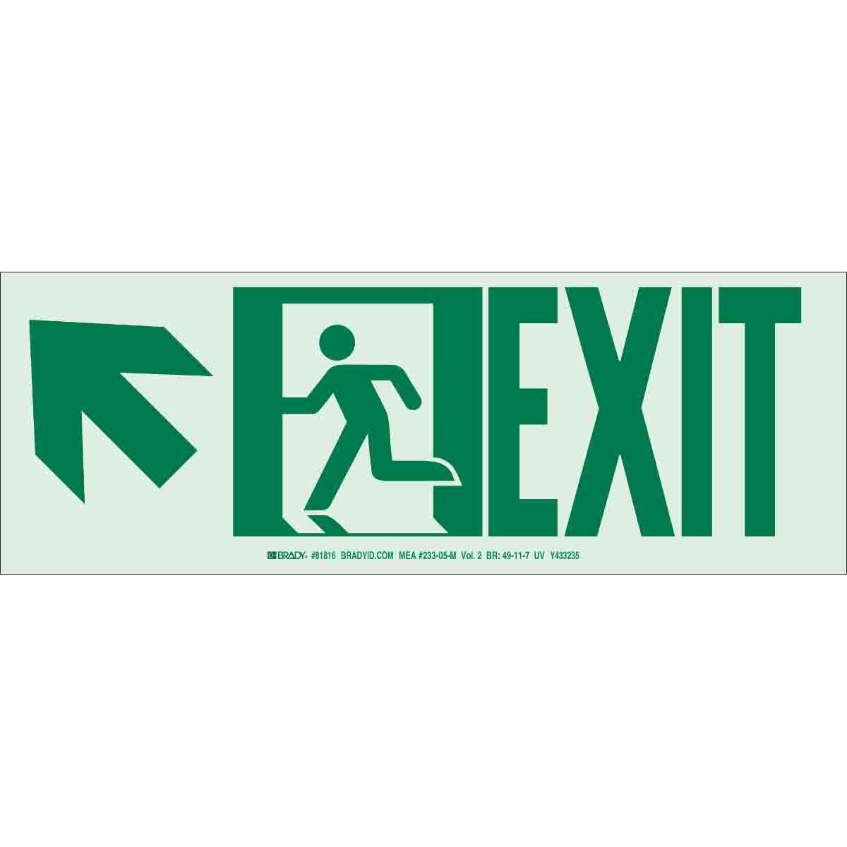 81814 NYC 5X14 EXIT+ARROW UP-LFT UL1994