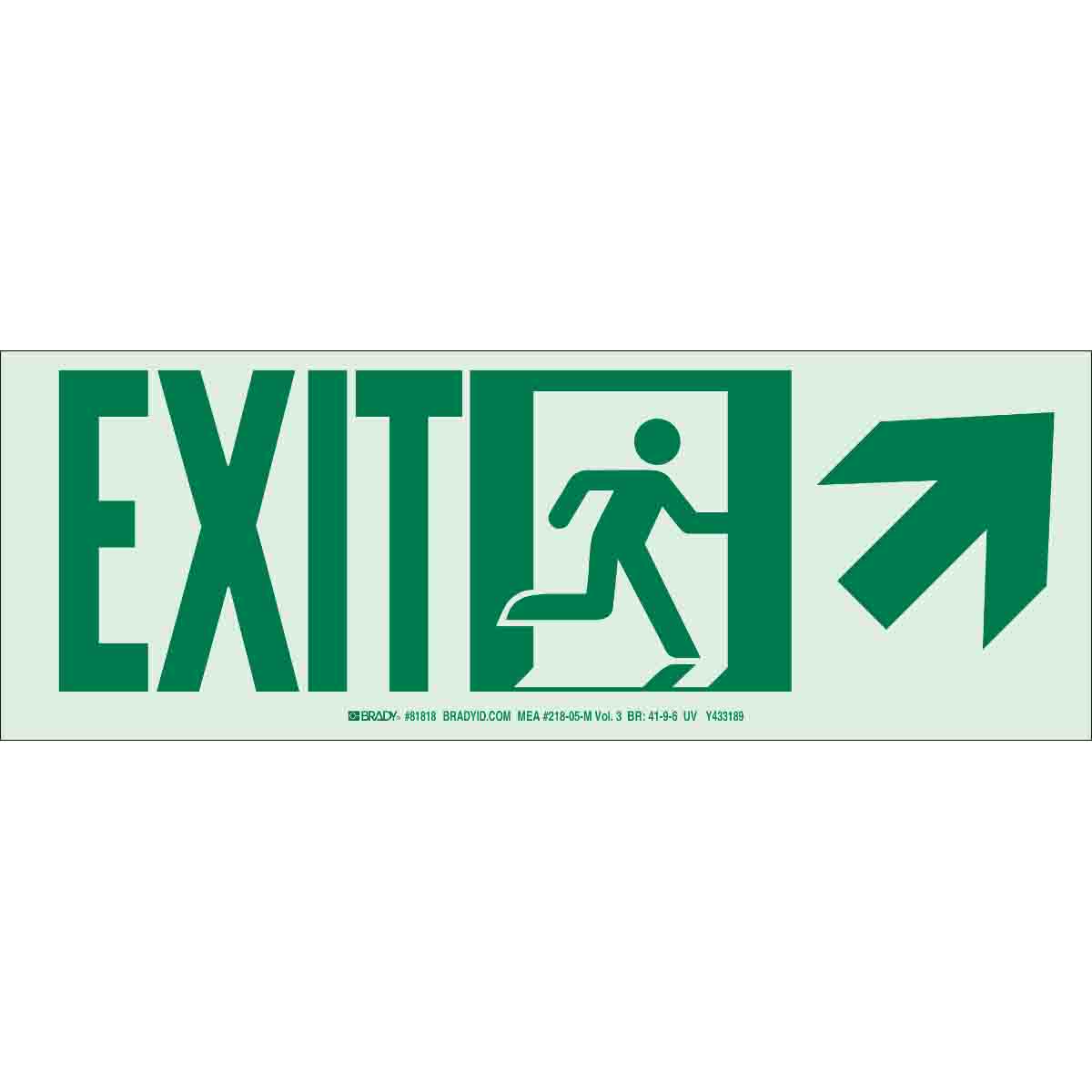 81818 NYC 5X14 EXIT+ARROW UP-RGHT UL1994