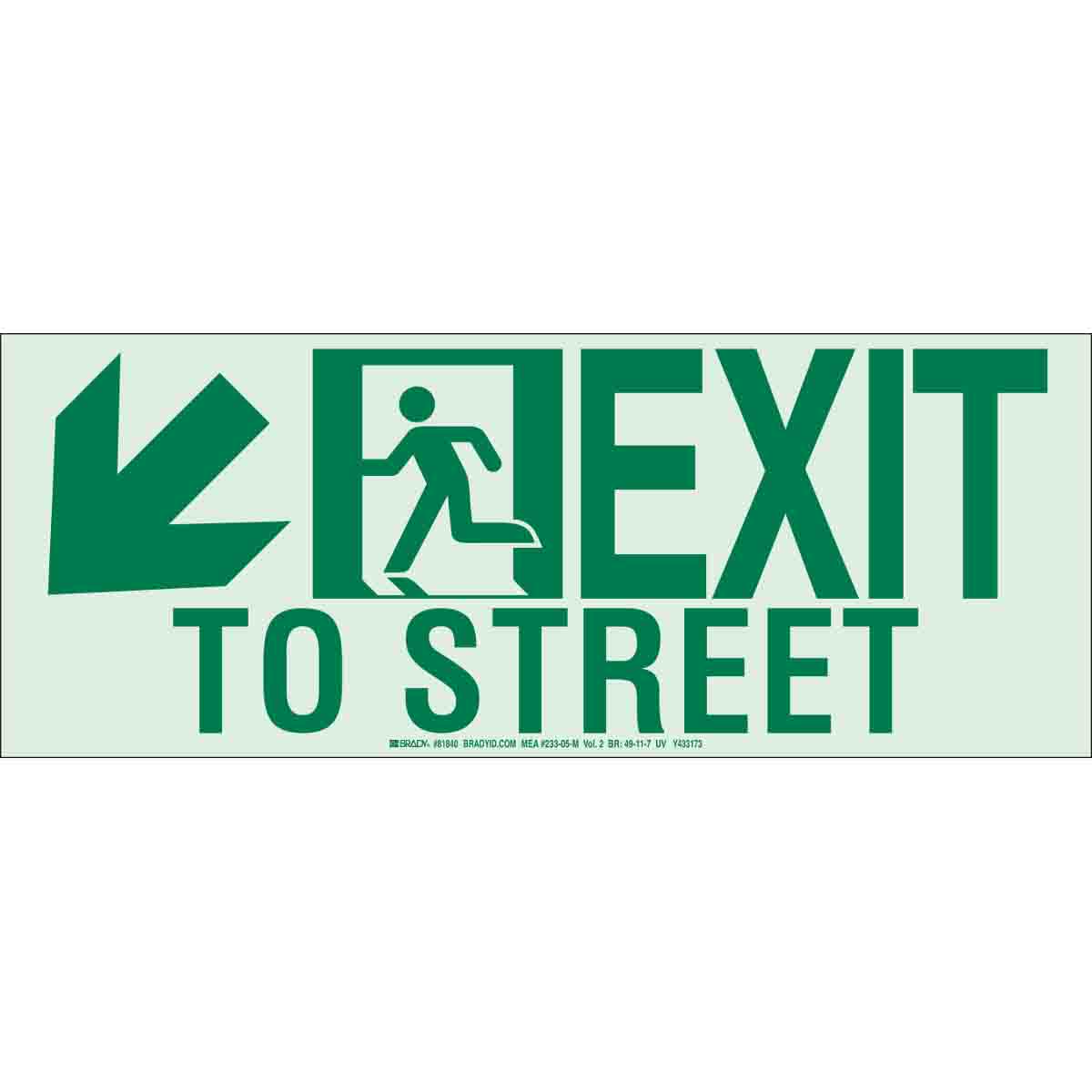 81839 7X18 EXIT STREET+DWN-LEFT 10/PK UL1994