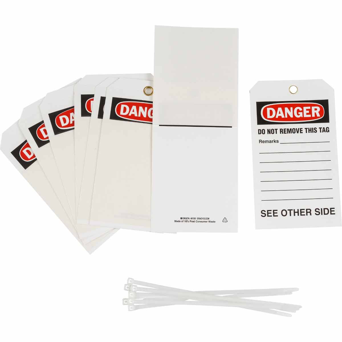 81991 TAG B851 7X4 BK/RD/WH 2SIDE 1-FLAP 10/PK