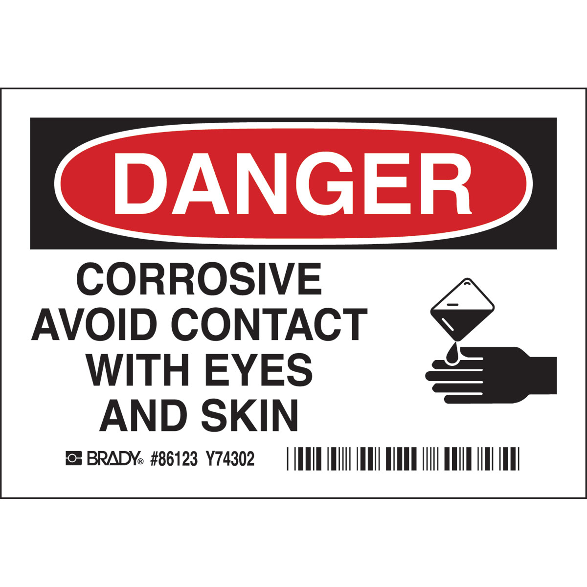 86123 B302-3.5X5-WG-O-5/PK-DNGR.CORROSIVE