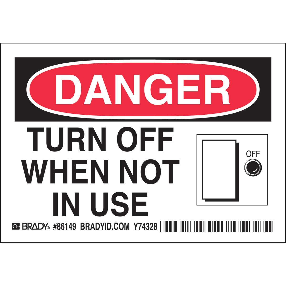 86149 B302-3.5X5-WG-O-5/PK-DNGR.TURN OFF