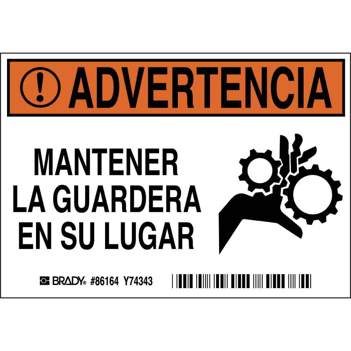 86164 B302-3.5X5-WO-O-5/PK-ADVERTENCIA