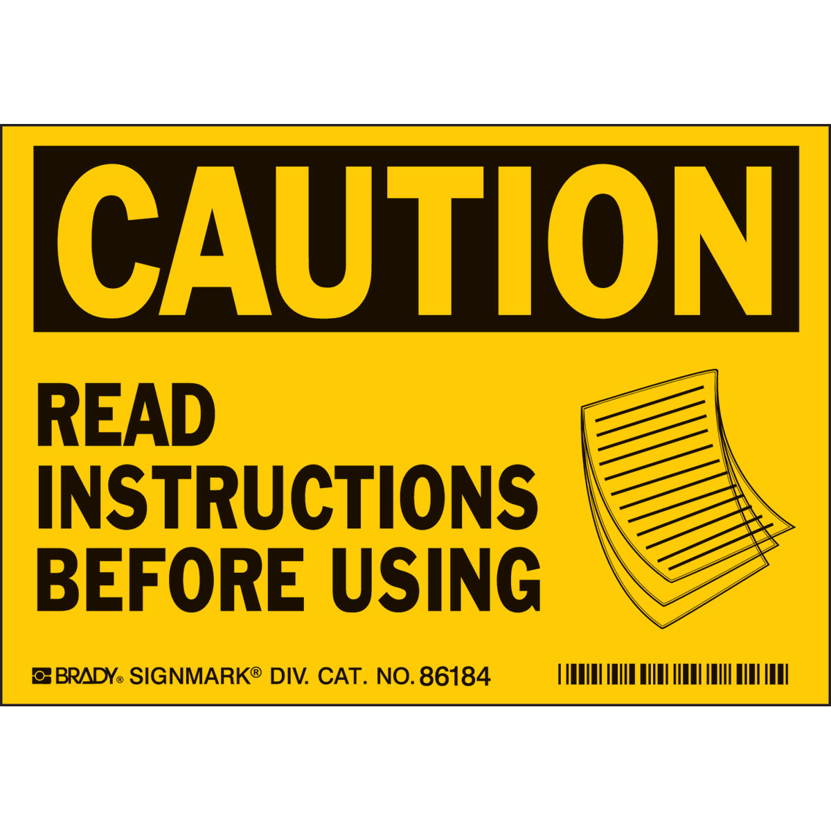 86184 B302-3.5X5-YY-O-5/PK-CAU-CAUT.READ INST