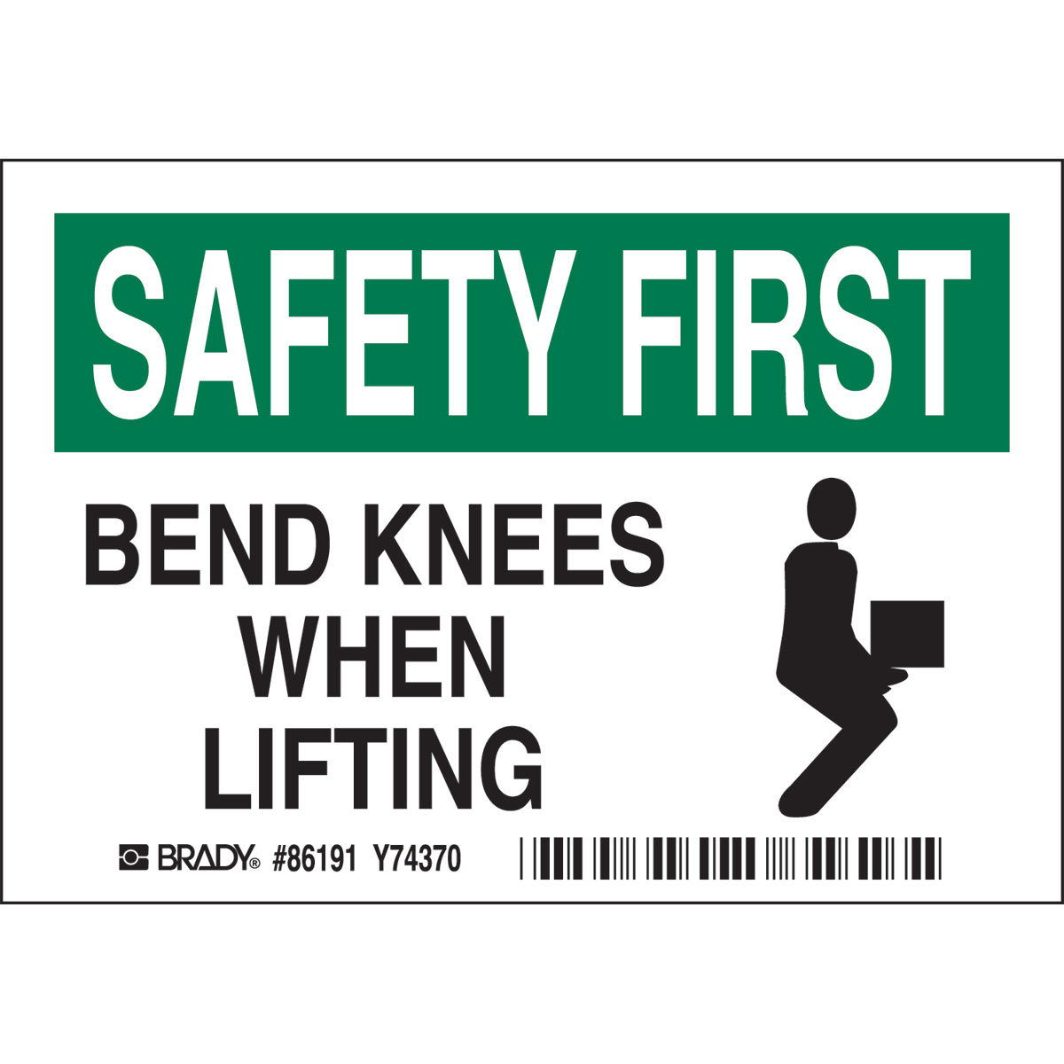 86191 B302-3.5X5-WG-O-5/PK-SAFETY FIRST