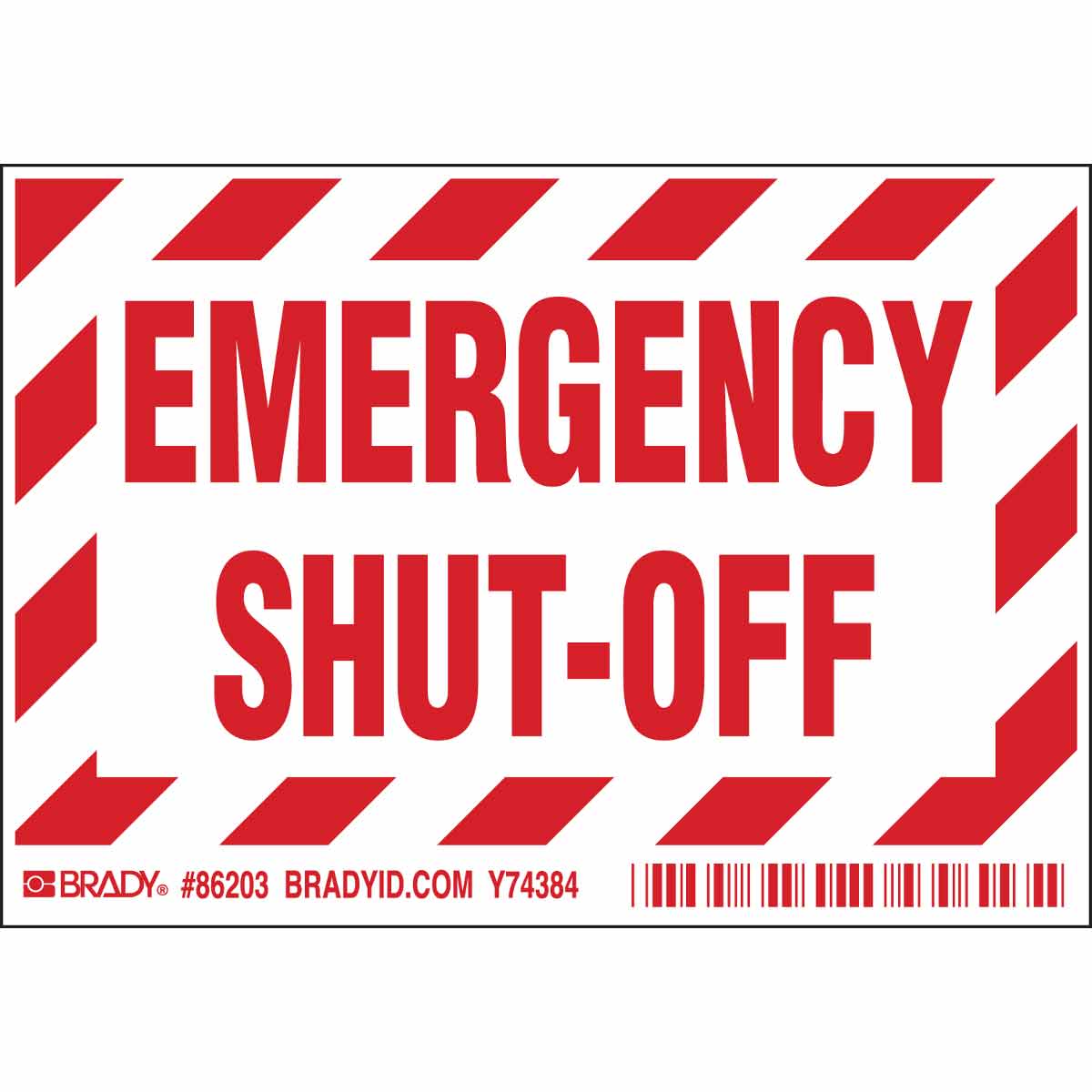 Brady Part 86203 Emergency Shut Off Labels Bradycanadaca 2446