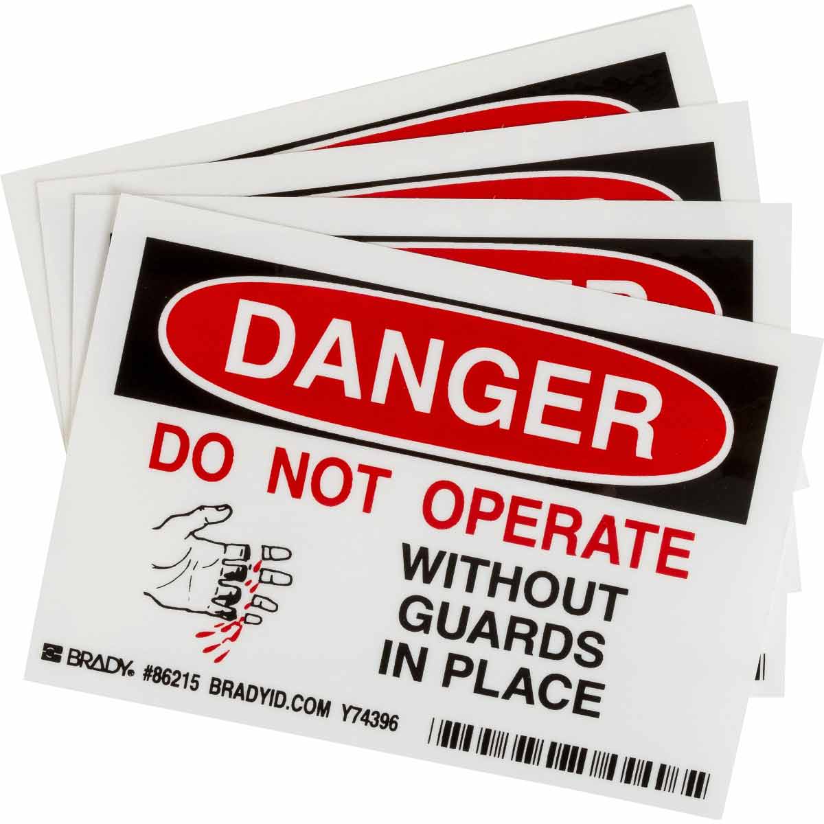 86215 B302-3.5X5-WG-O-5/PK-DANGER DO NOT OPER