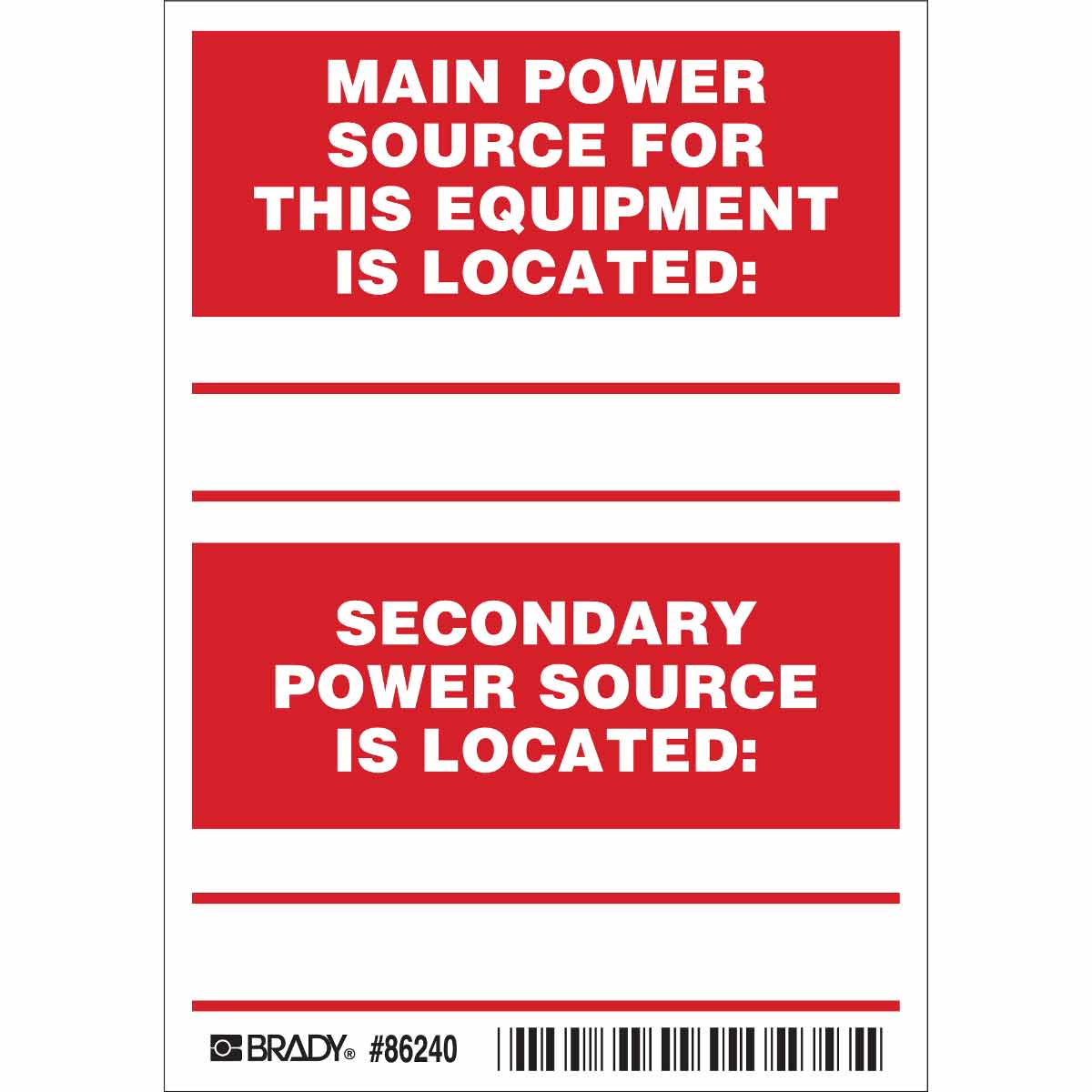86240 B302-5X3.5-WG-O-5/PK-RED/WHT 5/PK