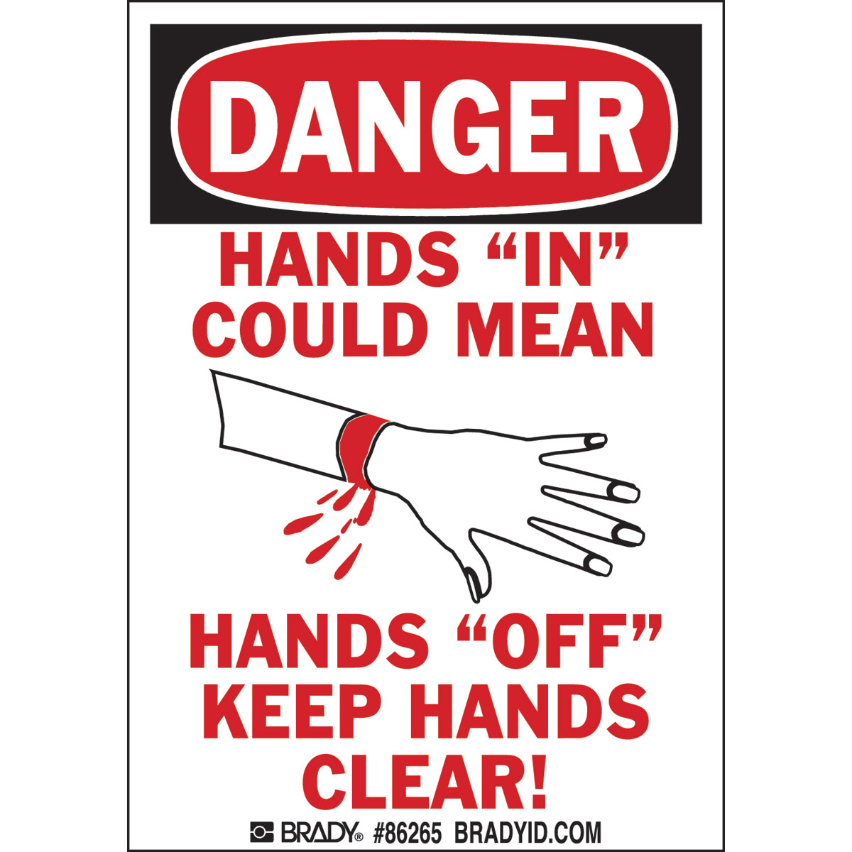 86265 B302-7X10-WG-O-5/PK-DNGR.HANDS"IN"