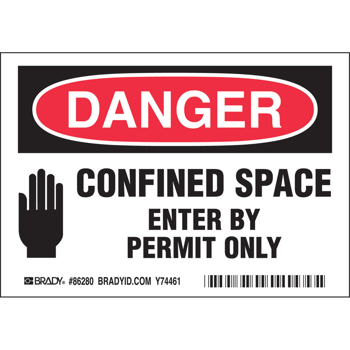 86280 B302-3.5X5-WG-O-5/PK-DNGR CONFINED