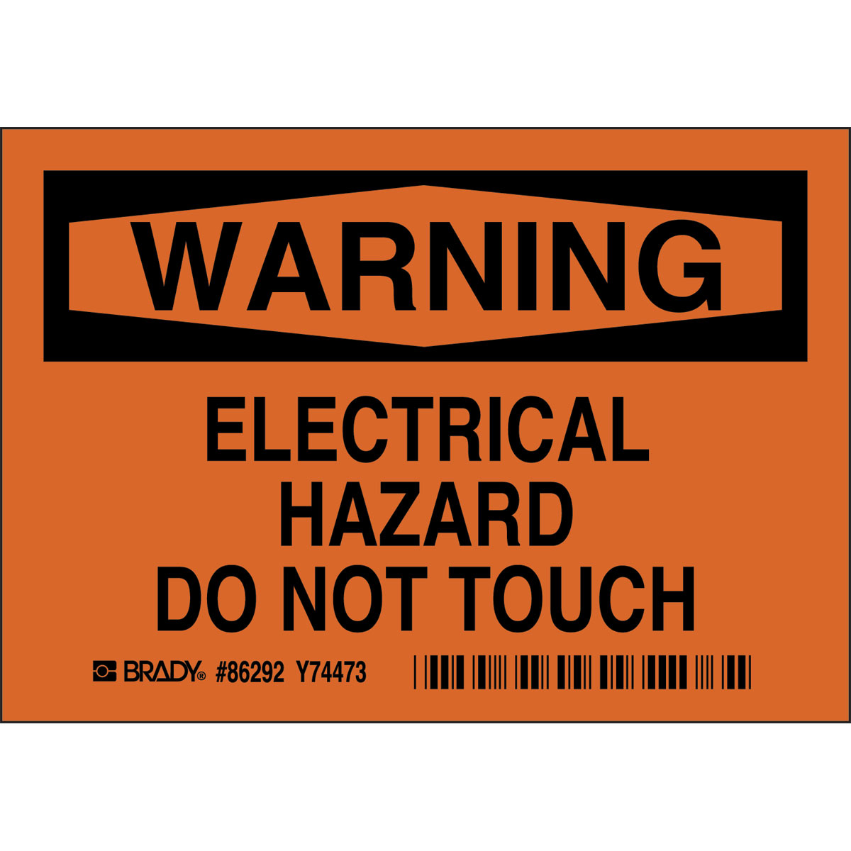 86292 B302-3.5X5-OK-O-5/PK-WAR-ELECTRICAL HAZ