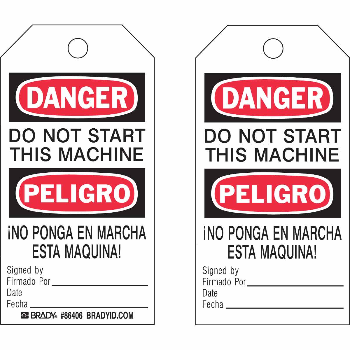 86406 TAG B837 5.75X3 BLK/RED/WHT 2SIDE 10/PK