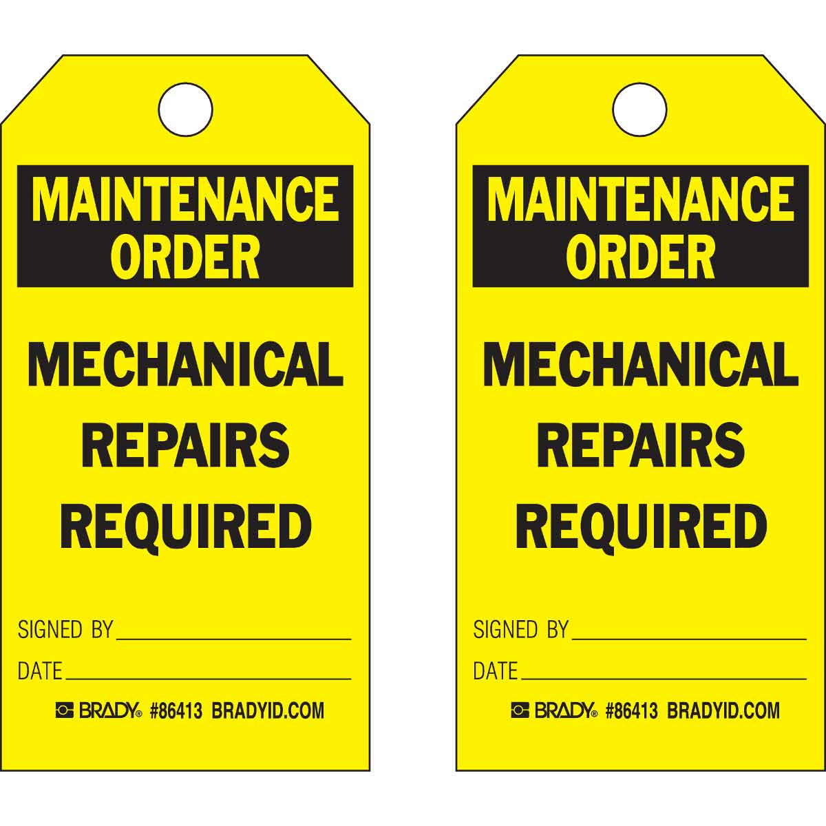 86413 TAG B837 5.75X3 BLK/YEL 2-SIDED 10/PK