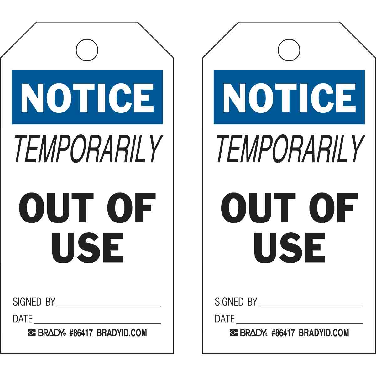 86417 TAG B837 5.75X3 BLK/BLUE/WHT 2SIDE 10/PK