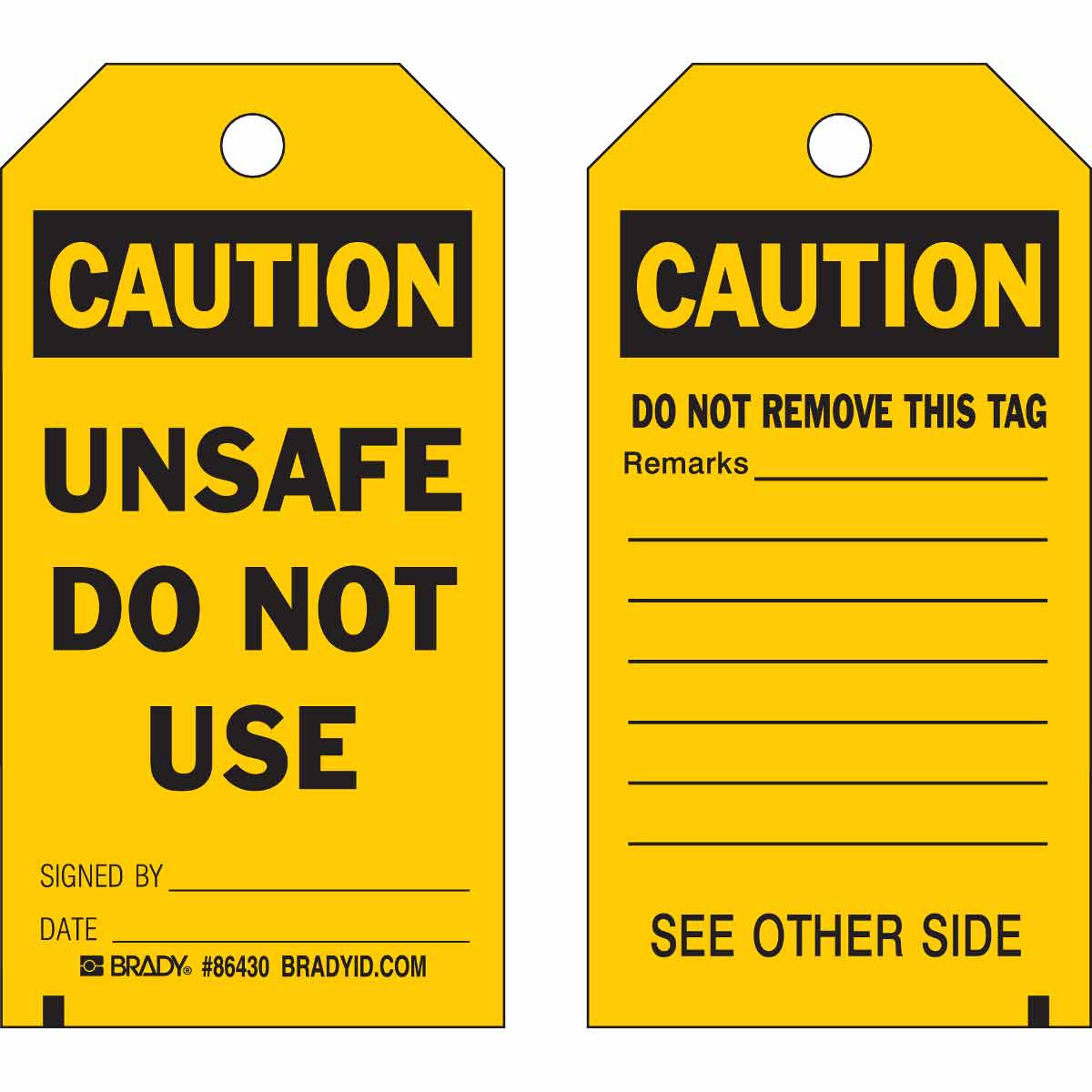 86430 SAFETY CAUTION TAG 5.75X3 10PK