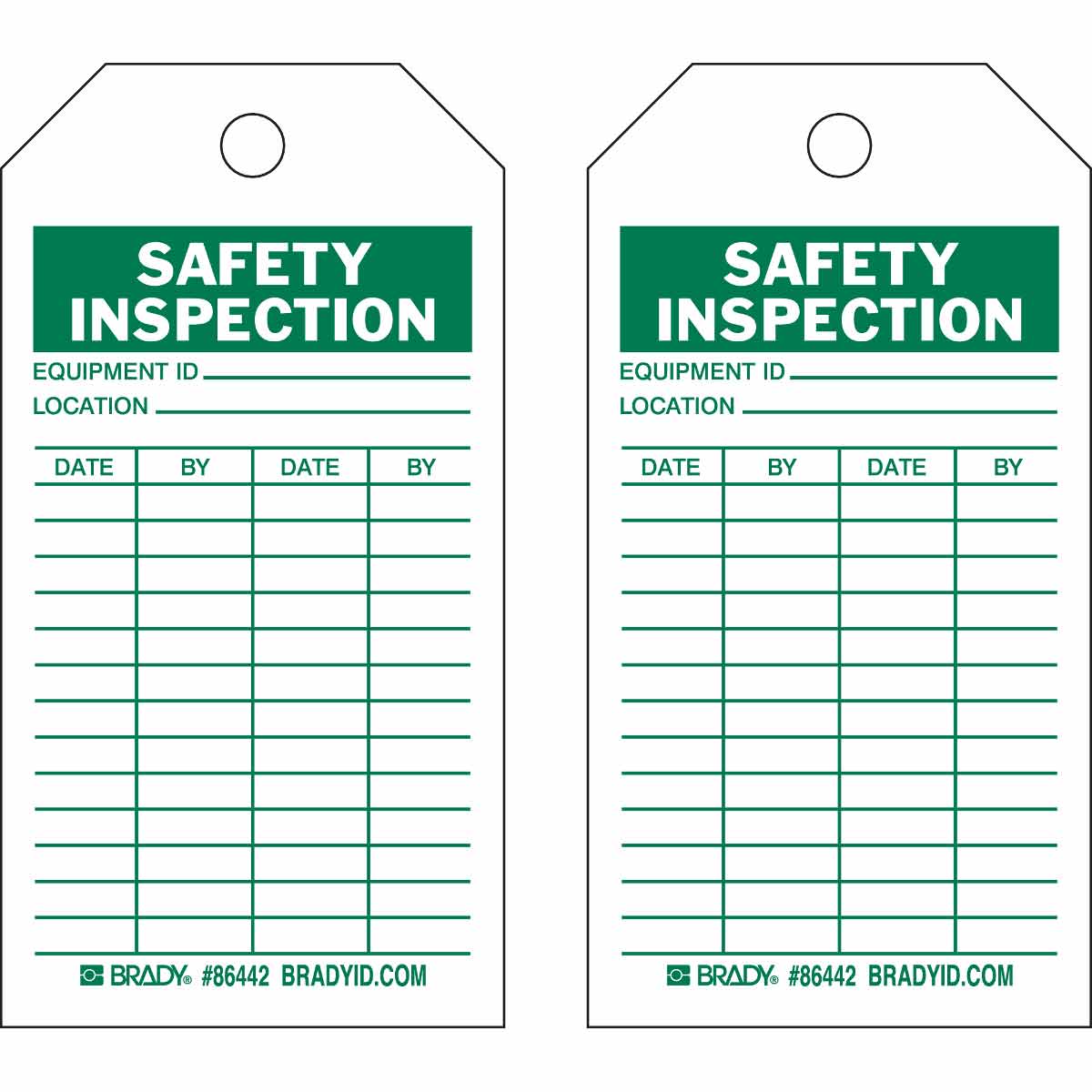 Brady Part: 86666, Safety Inspection Tags