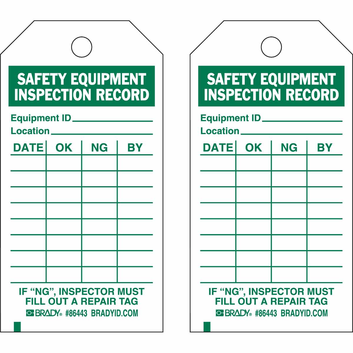 86667 TAG B853 5.75X3 GRN/WHT 2-SIDE 100/PK