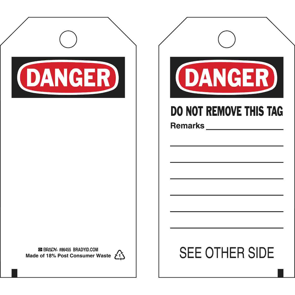 86455 TAG B851 5.75X3 BK/RD/WH 2SD 1-FLAP 10PK