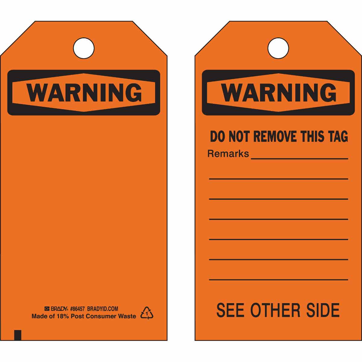 86457 TAG B851 5.75X3 BK/ORG 2SD 1-FLAP 10/PK