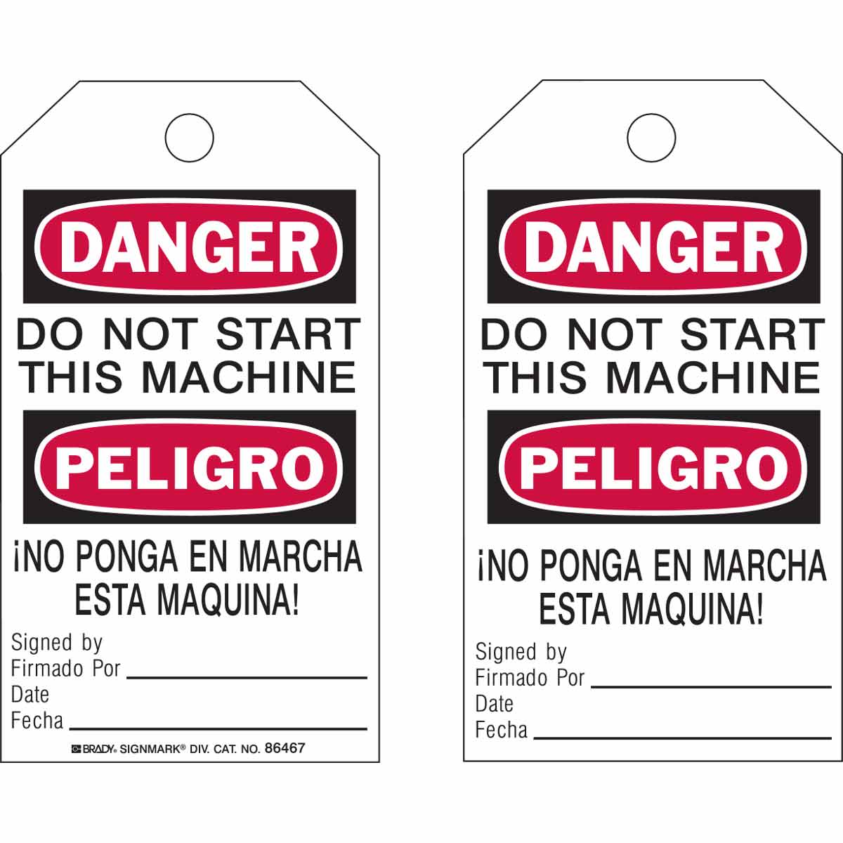 86690 TAG B853 7X4 RED/BLK/WHT 2-SIDED 100/PKG