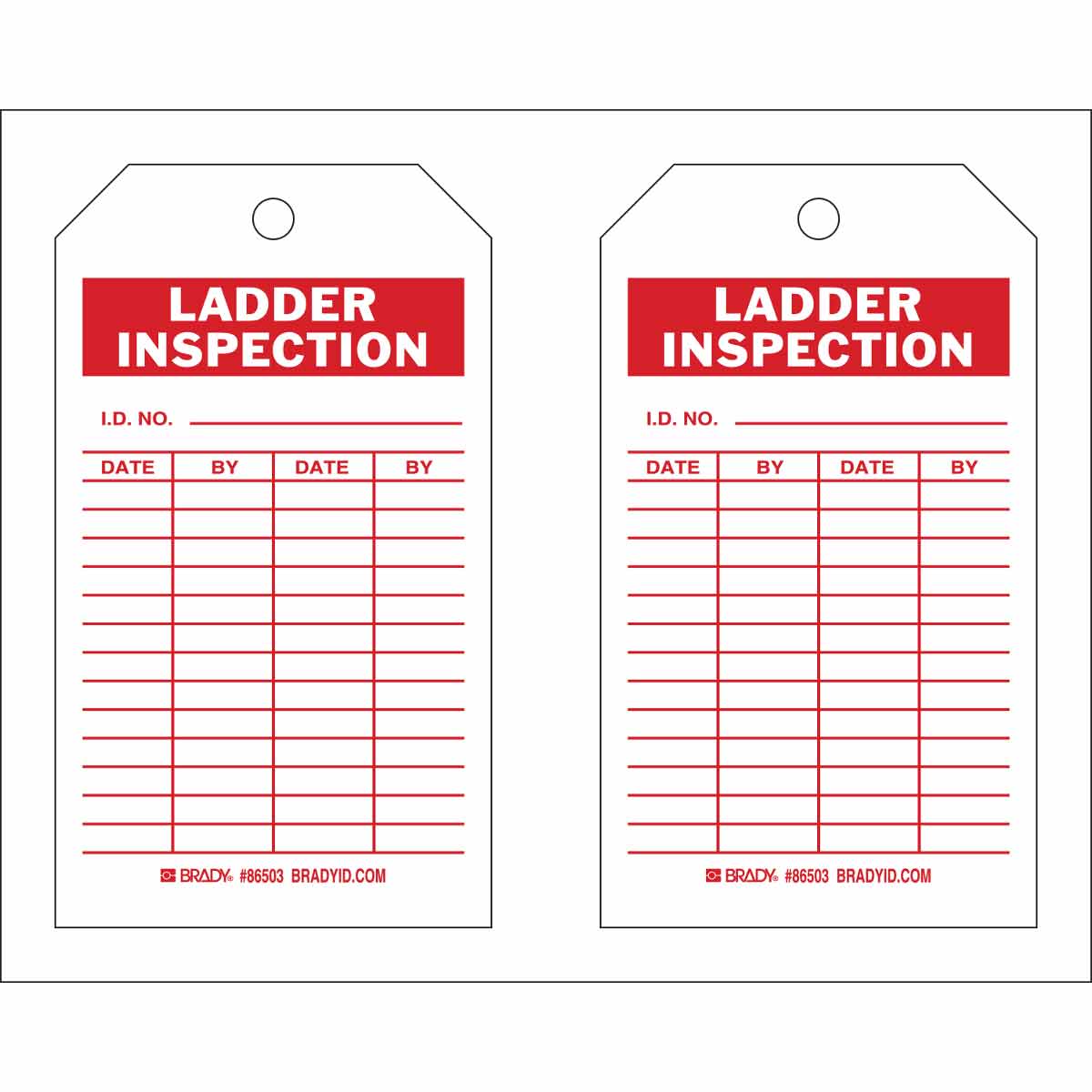 Brady Part 86503 Ladder Inspection Tags
