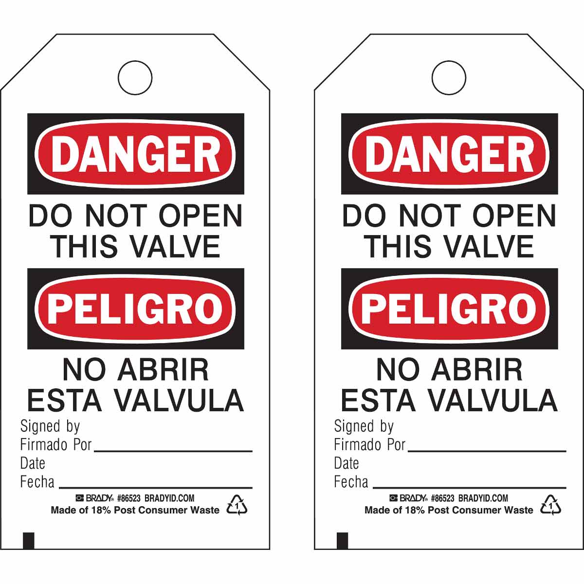 86523 TAG B851 5.75X3 BLK/RED/WHT 2SIDE 10/PK