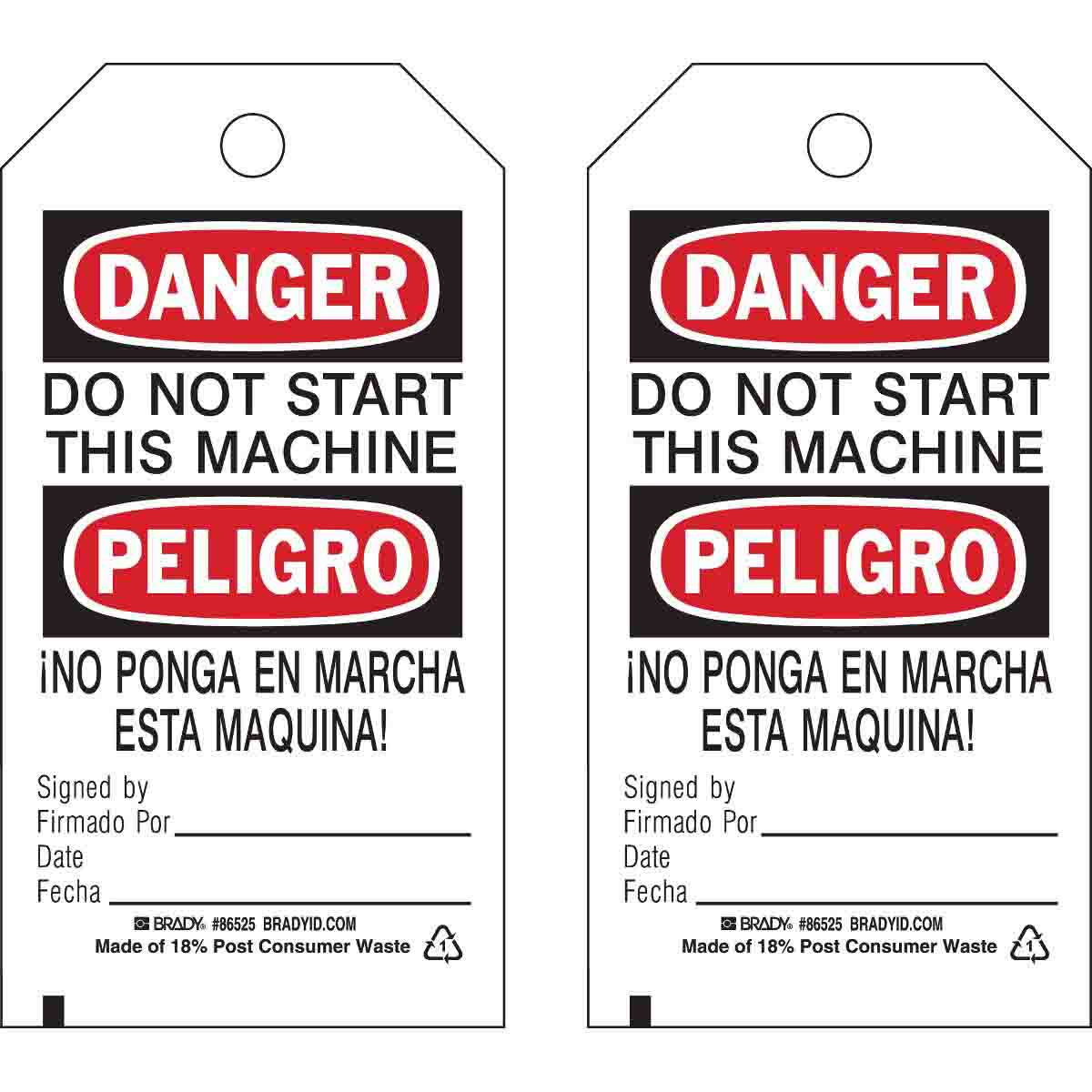 86525 TAG B851 5.75X3 BK/RD/WH 2SIDE 10/PK BIL