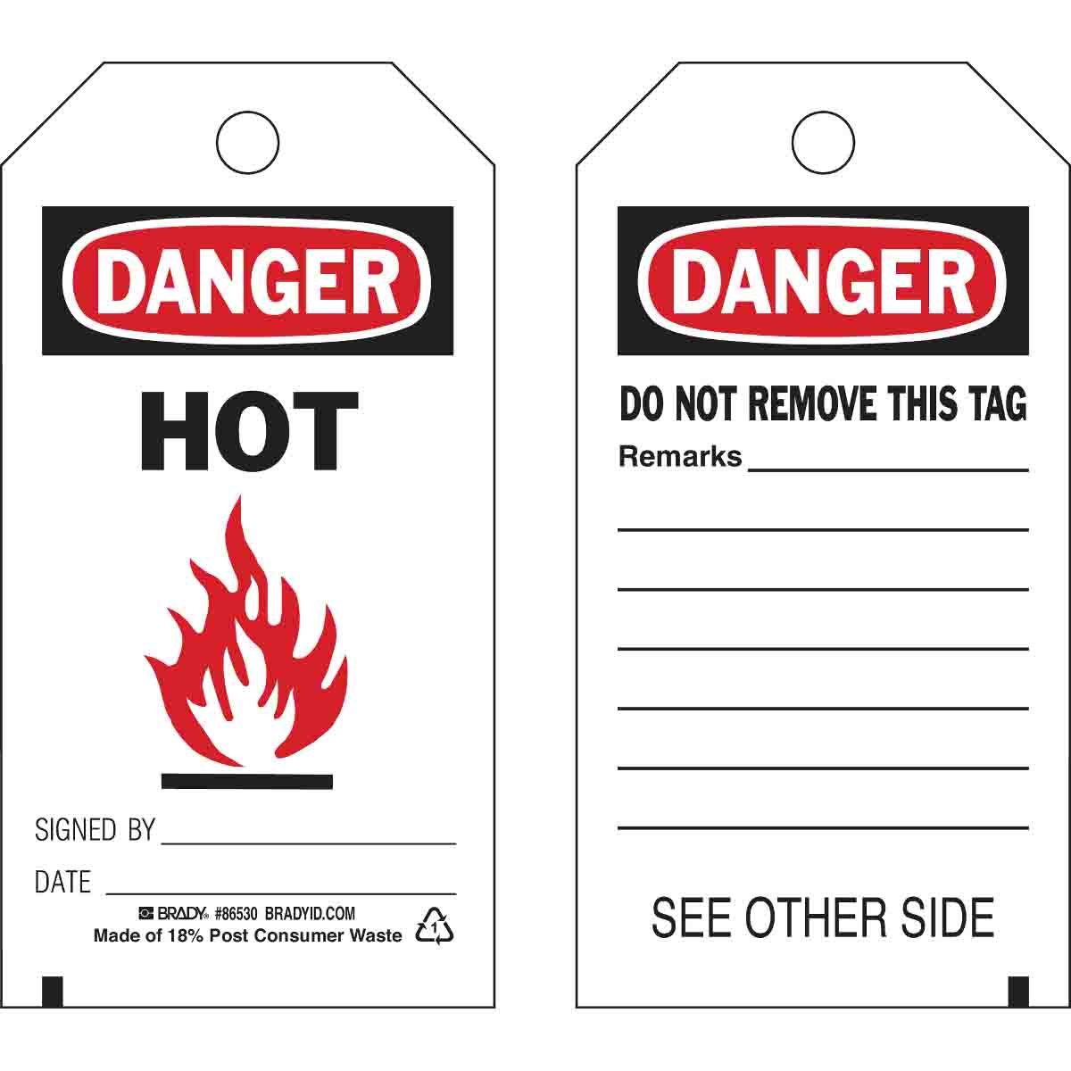 86411 TAG B837 5.75X3 BLK/RED/WHT 2SIDE 10/PK