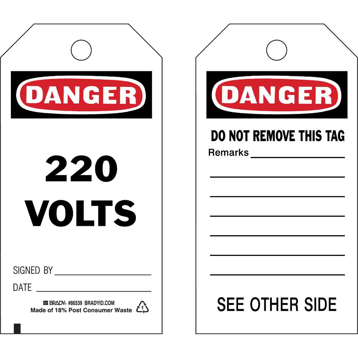 86539 TAG B851 5.75X3 BK/RD/WH 2SD REVA 10/PK