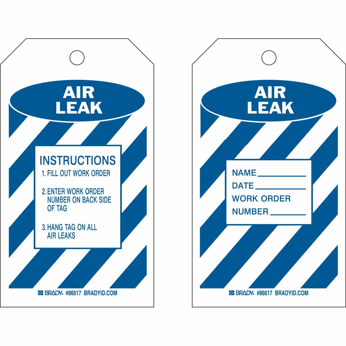 86617 TAG B851 BLUE/WHT 7X4 2-SIDES 10/PK